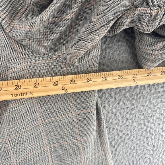 Skies Are Blue Jacket Womens 2X Plus Curvy Gray Plaid Ruched 3/4 Sleeve Blazer - Picture 8 of 10